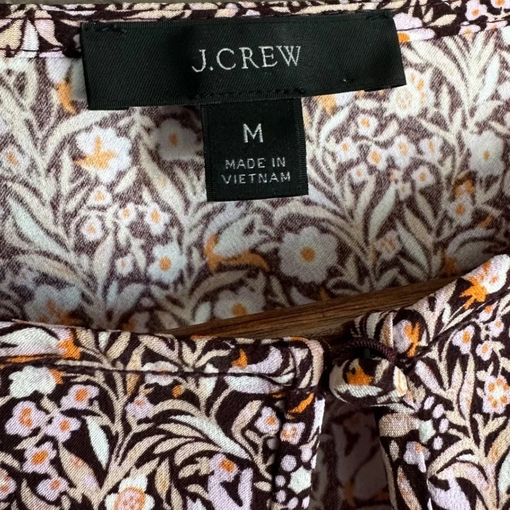 J. Crew Floral Keyhole Blouse Long Sleeve Women's Size‎ Medium